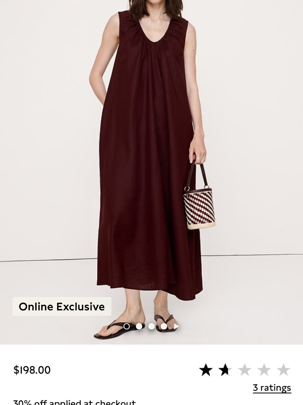 Banana Republic Linen Scoop Neck Dress